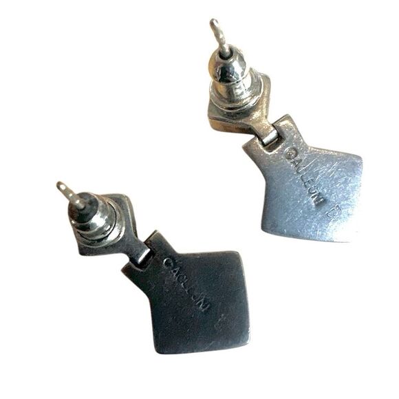 ACLEONI Sterling Silver Peridot, Malachite & Mother of Pearl Drop Earrings - Picture 12 of 12